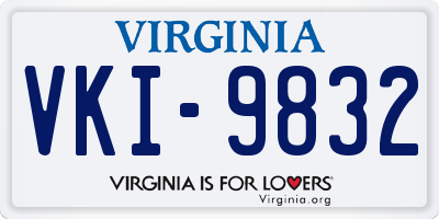VA license plate VKI9832
