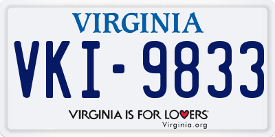 VA license plate VKI9833