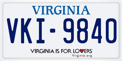 VA license plate VKI9840