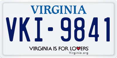 VA license plate VKI9841