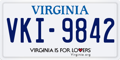 VA license plate VKI9842