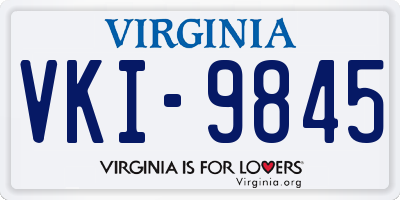 VA license plate VKI9845