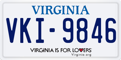 VA license plate VKI9846