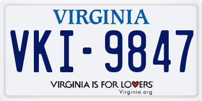 VA license plate VKI9847