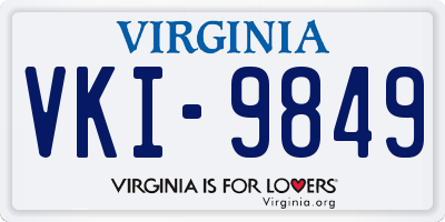 VA license plate VKI9849