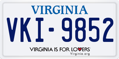 VA license plate VKI9852