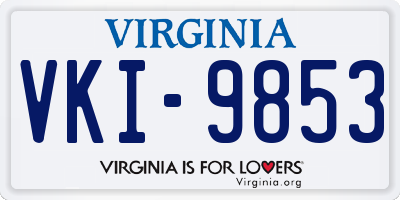 VA license plate VKI9853