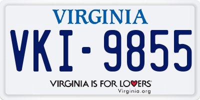 VA license plate VKI9855