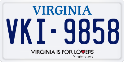 VA license plate VKI9858
