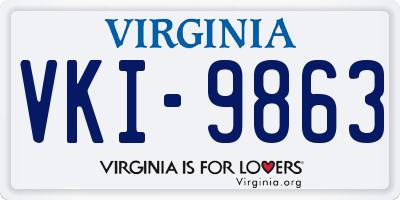 VA license plate VKI9863