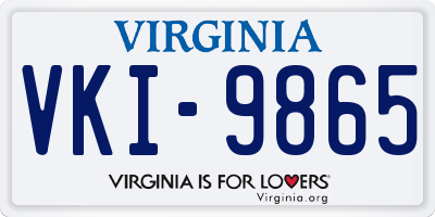 VA license plate VKI9865
