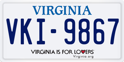 VA license plate VKI9867