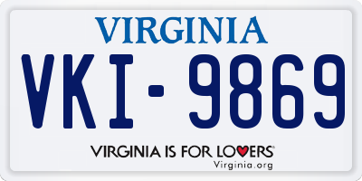 VA license plate VKI9869