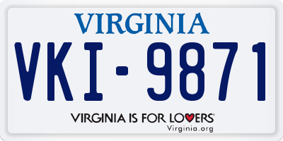 VA license plate VKI9871
