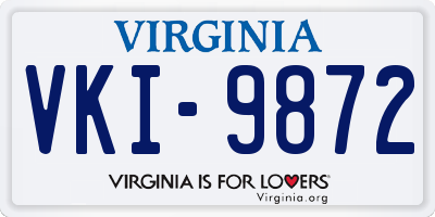 VA license plate VKI9872