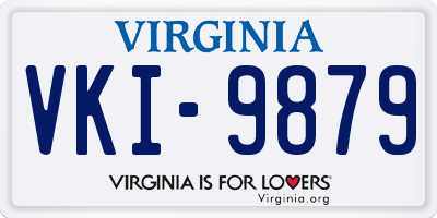 VA license plate VKI9879