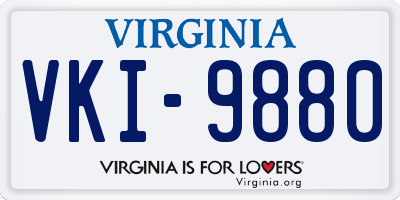 VA license plate VKI9880
