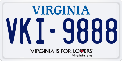 VA license plate VKI9888