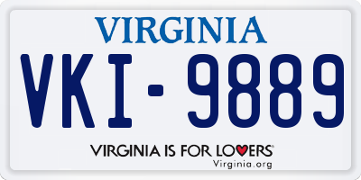 VA license plate VKI9889