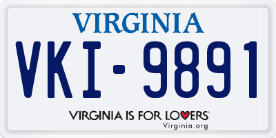 VA license plate VKI9891