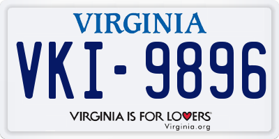 VA license plate VKI9896