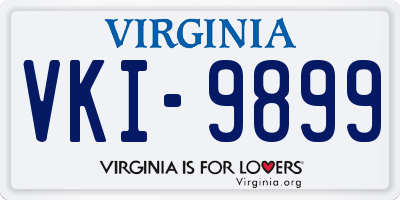 VA license plate VKI9899