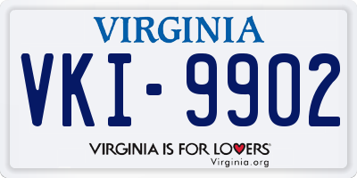 VA license plate VKI9902