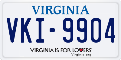 VA license plate VKI9904