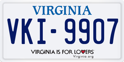 VA license plate VKI9907