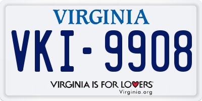 VA license plate VKI9908