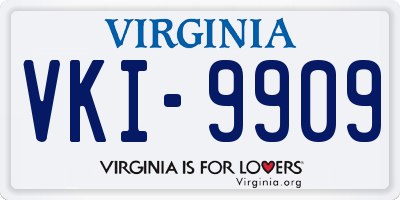 VA license plate VKI9909