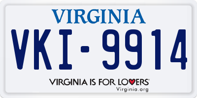 VA license plate VKI9914