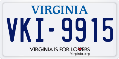 VA license plate VKI9915