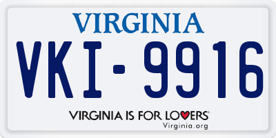 VA license plate VKI9916
