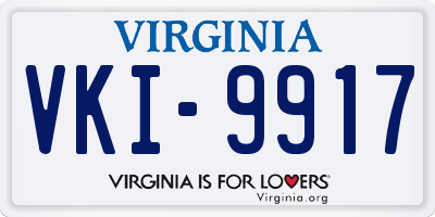 VA license plate VKI9917