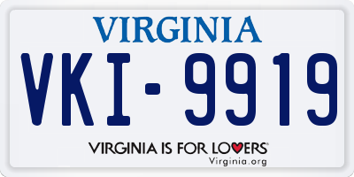 VA license plate VKI9919