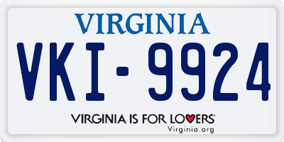 VA license plate VKI9924