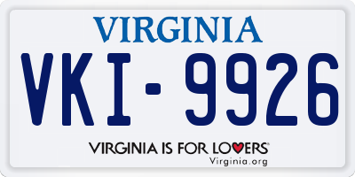 VA license plate VKI9926
