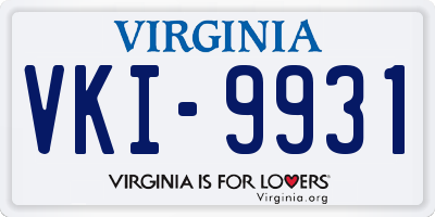 VA license plate VKI9931