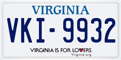 VA license plate VKI9932