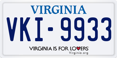 VA license plate VKI9933