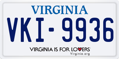 VA license plate VKI9936