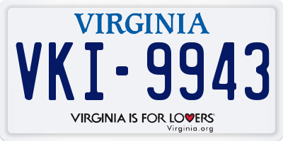 VA license plate VKI9943