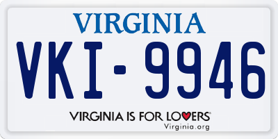 VA license plate VKI9946