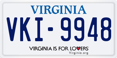VA license plate VKI9948