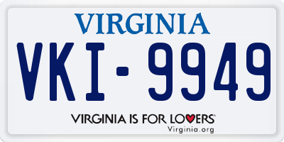 VA license plate VKI9949