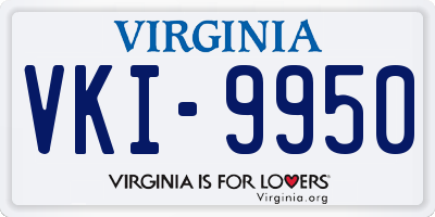 VA license plate VKI9950