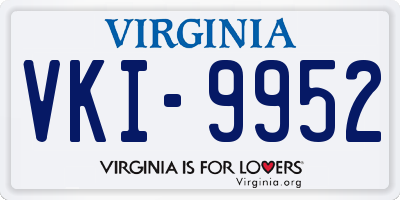 VA license plate VKI9952