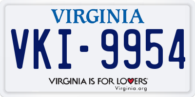 VA license plate VKI9954