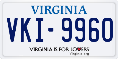 VA license plate VKI9960